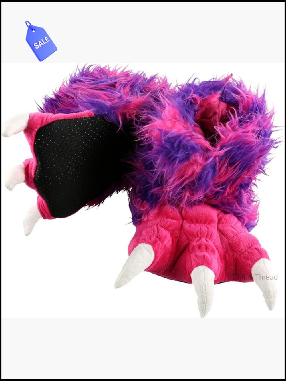 Cozy Furry Animal Paw Slippers Non-Skid Machine Washable